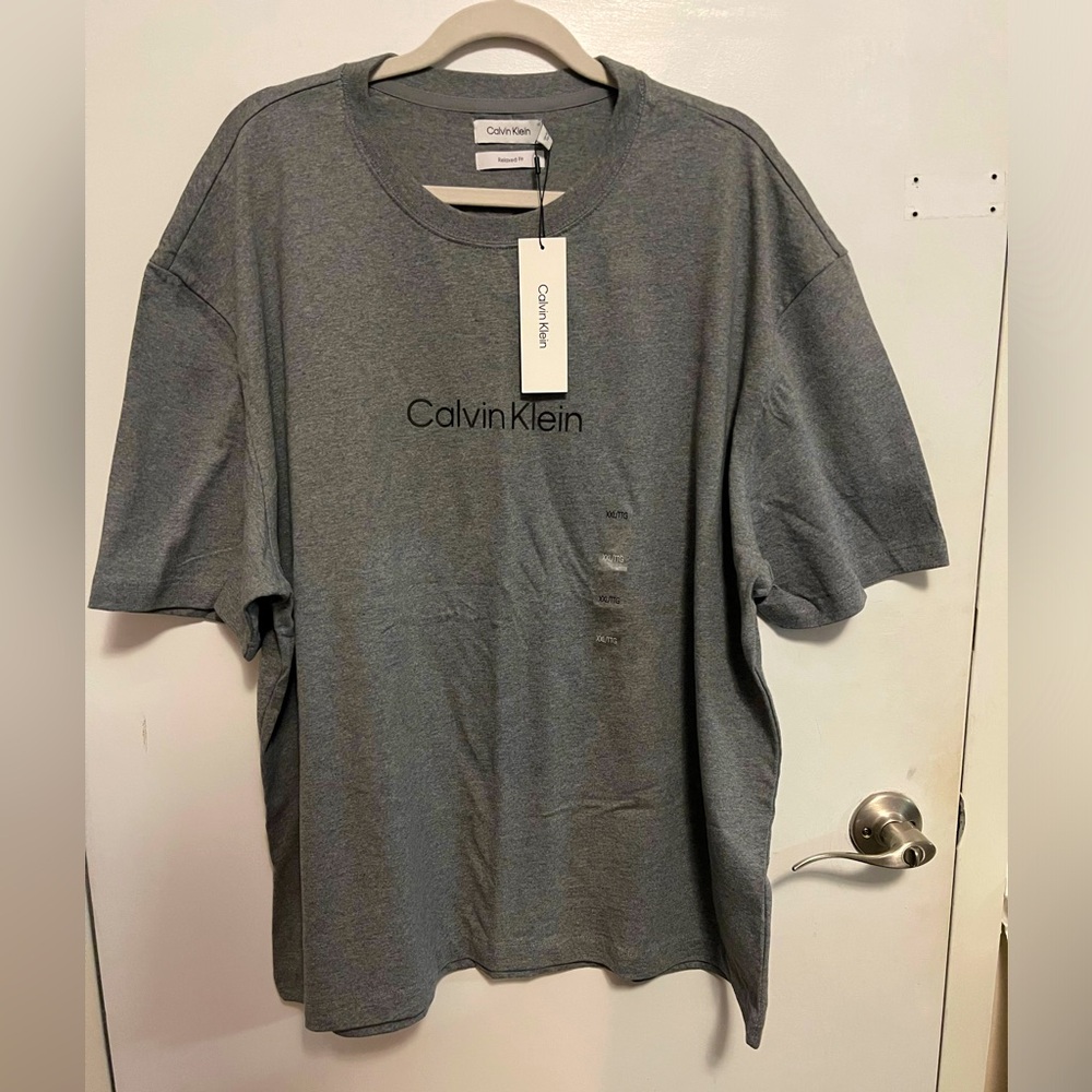 Calvin Klein Men’s Relaxed Fit CK Logo Crewneck T-Shirt, Size XXL